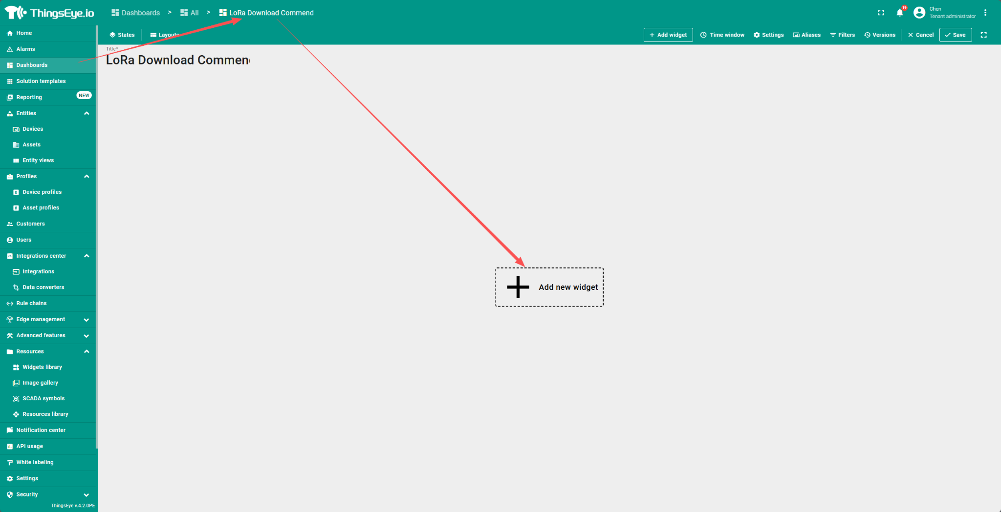 Create a dashboard and add a widget