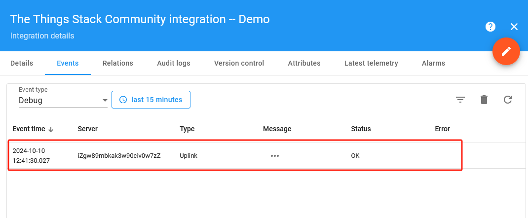 Message Visible in ThingsEye